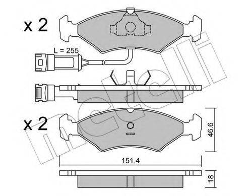 METELLI 2200291 Комплект гальмівних колодок, дискове гальмо