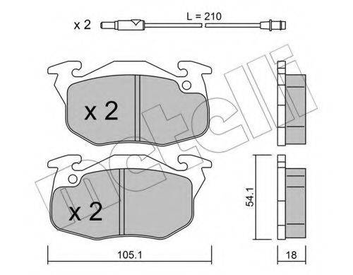 METELLI 2200370 Комплект гальмівних колодок, дискове гальмо