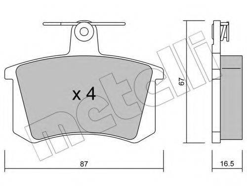 METELLI 2200480 Комплект гальмівних колодок, дискове гальмо