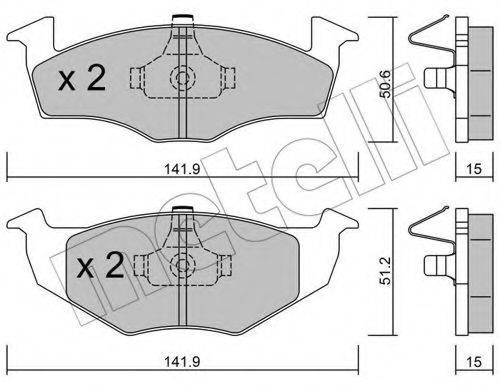 METELLI 2202062 Комплект гальмівних колодок, дискове гальмо