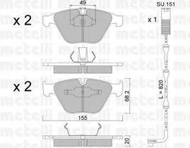 METELLI 2205581K Комплект гальмівних колодок, дискове гальмо