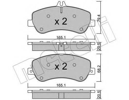 METELLI 2208250 Комплект гальмівних колодок, дискове гальмо