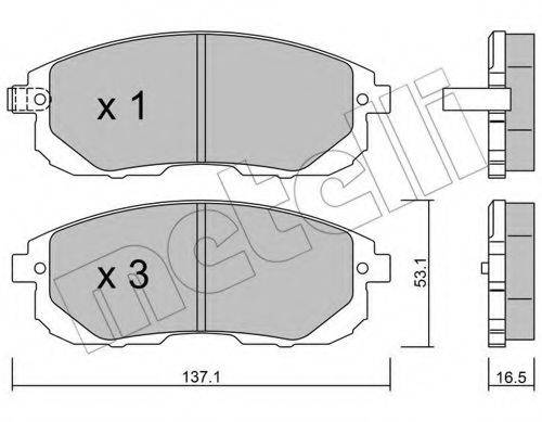 METELLI 2208760 Комплект гальмівних колодок, дискове гальмо