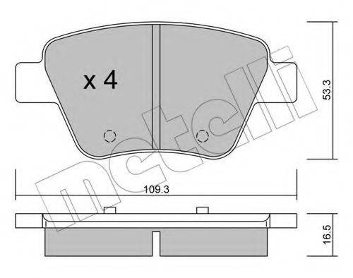 METELLI 2208890 Комплект гальмівних колодок, дискове гальмо