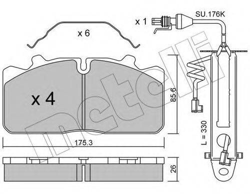 METELLI 2205822K Комплект гальмівних колодок, дискове гальмо