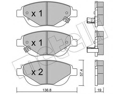 METELLI 2209481 Комплект гальмівних колодок, дискове гальмо