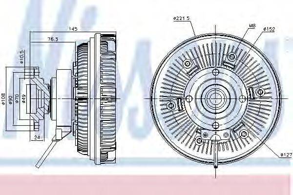 NISSENS 86022 Зчеплення, вентилятор радіатора