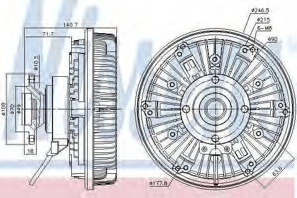 NISSENS 86024 Зчеплення, вентилятор радіатора