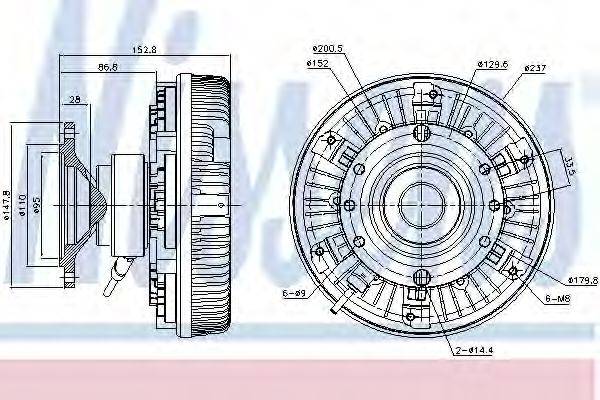 NISSENS 86028 Зчеплення, вентилятор радіатора