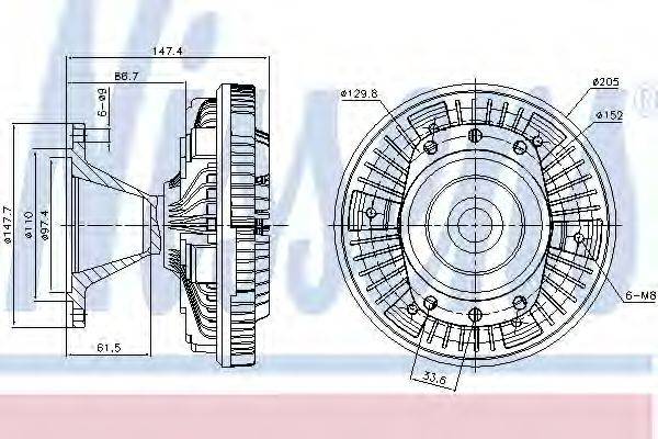 NISSENS 86034 Зчеплення, вентилятор радіатора