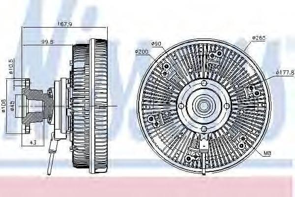 NISSENS 86037 Зчеплення, вентилятор радіатора