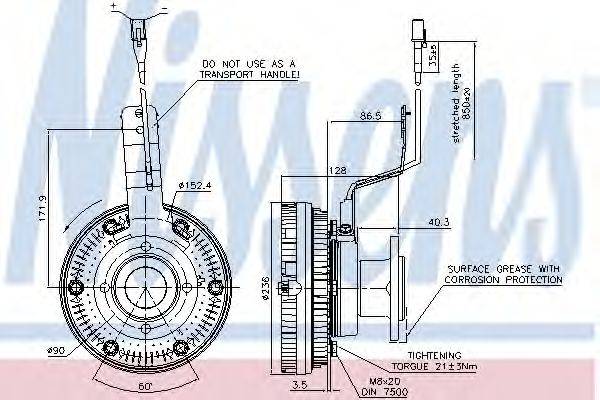 NISSENS 86039 Зчеплення, вентилятор радіатора