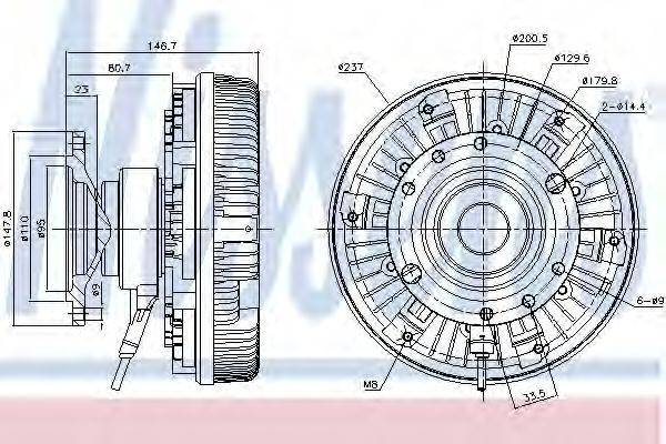 NISSENS 86048 Зчеплення, вентилятор радіатора