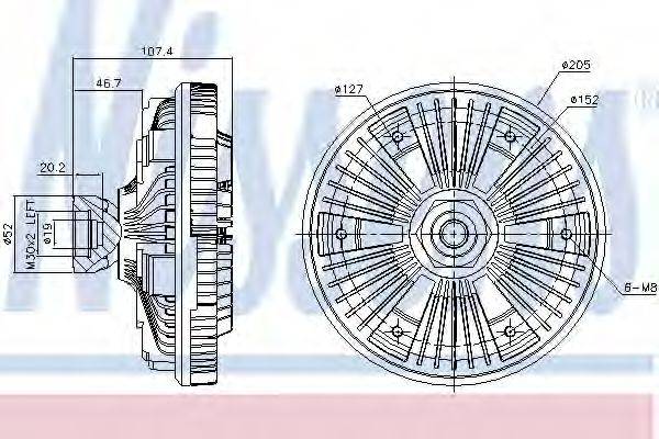 NISSENS 86058 Зчеплення, вентилятор радіатора