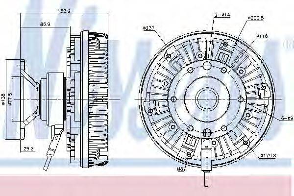 NISSENS 86078 Зчеплення, вентилятор радіатора