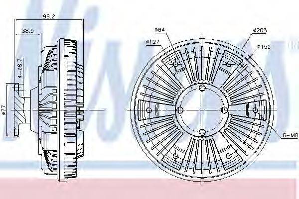 NISSENS 86084 Зчеплення, вентилятор радіатора