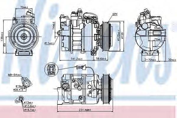 NISSENS 89208 Компресор, кондиціонер