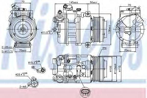 NISSENS 89574 Компресор, кондиціонер