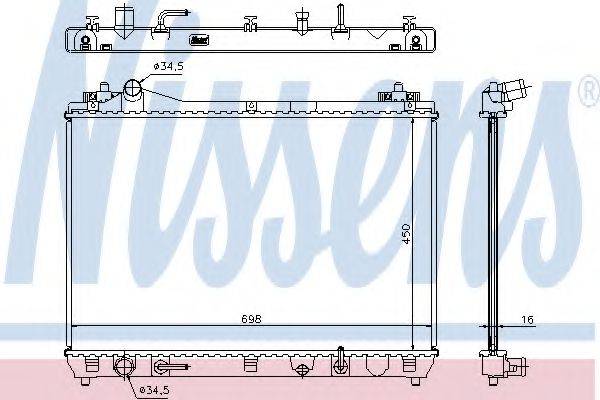 NISSENS 64199 Радіатор, охолодження двигуна