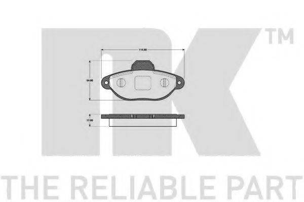 NK 222374 Комплект гальмівних колодок, дискове гальмо