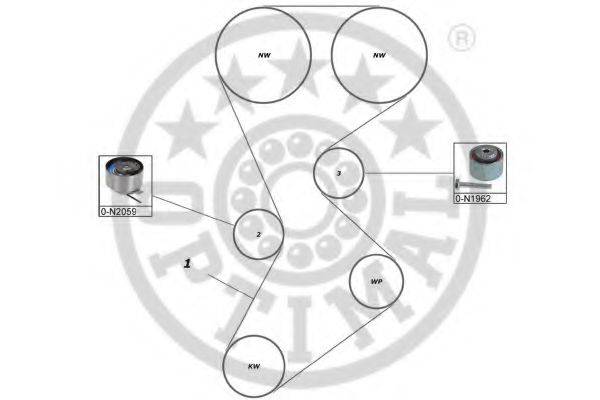 OPTIMAL SK1701 Комплект ременя ГРМ