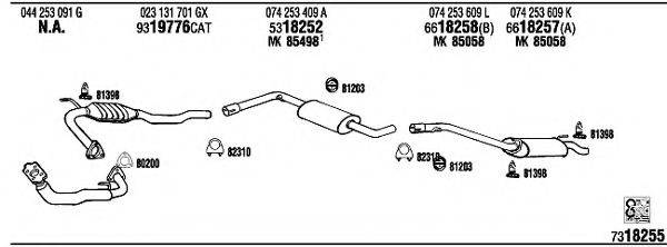 WALKER VW72235 Система випуску ОГ