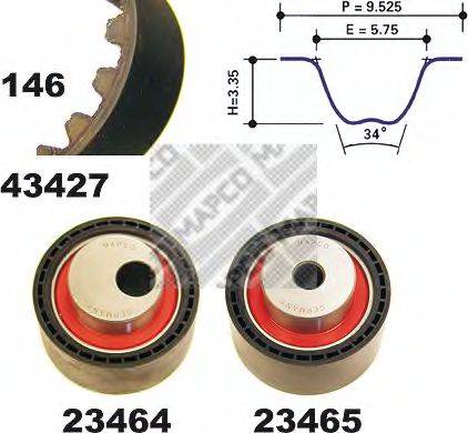 MAPCO 23427 Комплект ременя ГРМ