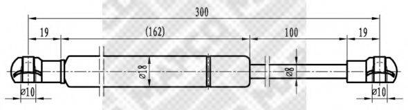 MAPCO 91609 Газова пружина, кришка багажника