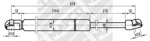 MAPCO 91705 Газова пружина, капот