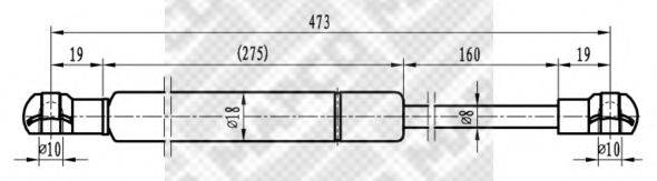 MAPCO 91707 Газова пружина, кришка багажника