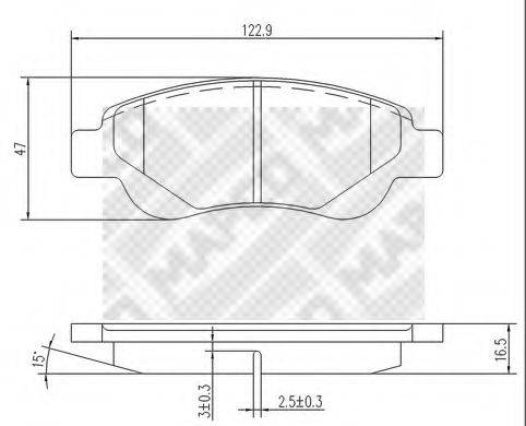 MAPCO 6806 Комплект гальмівних колодок, дискове гальмо