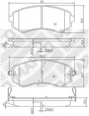 MAPCO 6810 Комплект гальмівних колодок, дискове гальмо