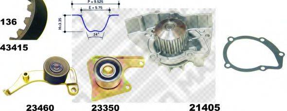 MAPCO 41415 Водяний насос + комплект зубчастого ременя