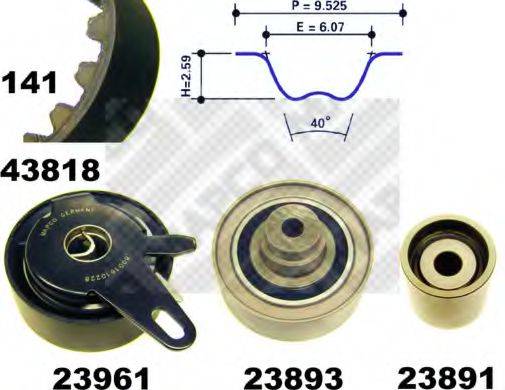 MAPCO 23818 Комплект ременя ГРМ