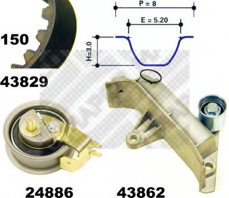 MAPCO 23830 Комплект ременя ГРМ