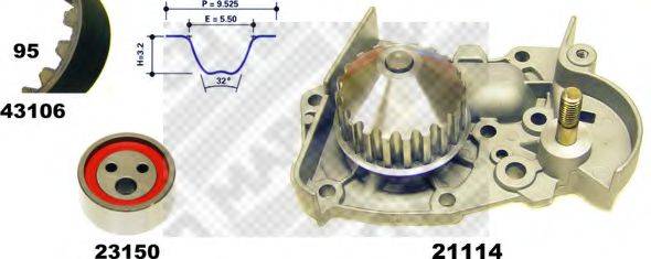 MAPCO 411061 Водяний насос + комплект зубчастого ременя