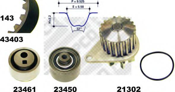 MAPCO 41403 Водяний насос + комплект зубчастого ременя