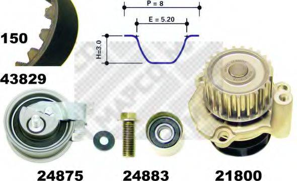 MAPCO 41912 Водяний насос + комплект зубчастого ременя