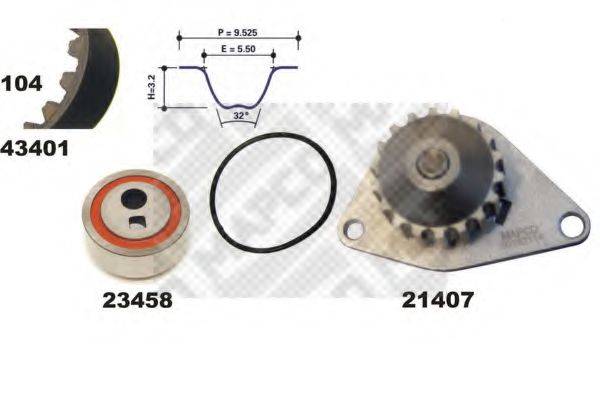 MAPCO 414011 Водяний насос + комплект зубчастого ременя