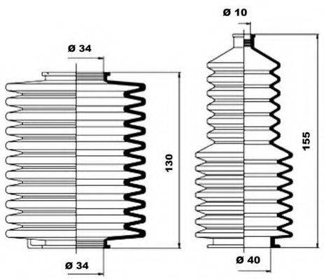 MOOG K150004 Комплект пильника, рульове керування