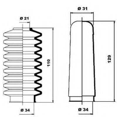 MOOG K150007 Комплект пильника, рульове керування