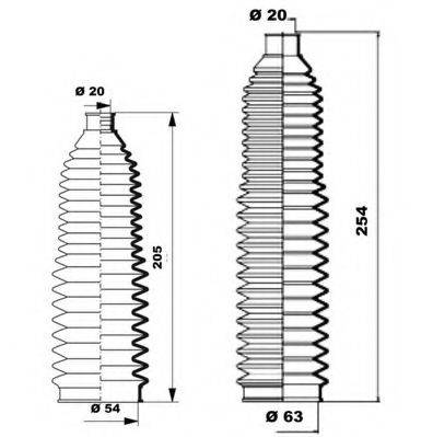 MOOG K150232 Комплект пильника, рульове керування