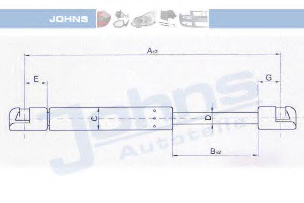 JOHNS 23069591 Газова пружина, кришка багажника