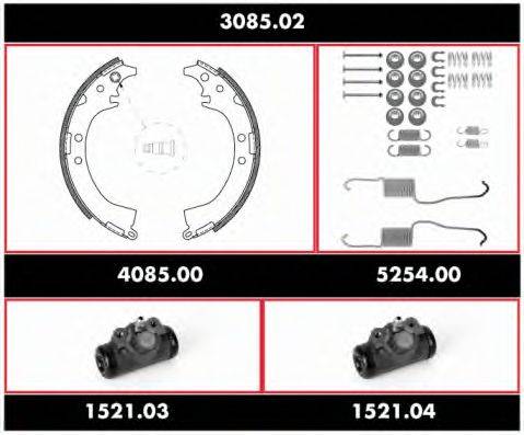 REMSA 308502 Комплект гальм, барабанний гальмівний механізм