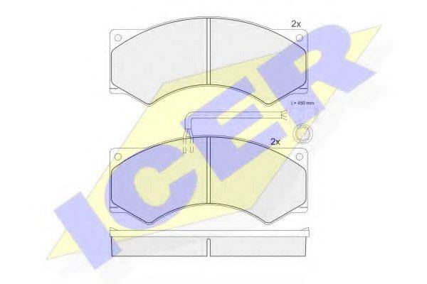 ICER 150739 Комплект гальмівних колодок, дискове гальмо