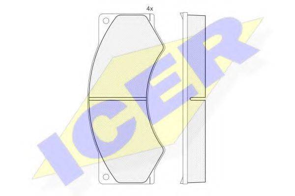 ICER 150765 Комплект гальмівних колодок, дискове гальмо