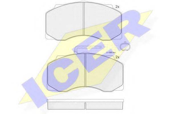 ICER 151221 Комплект гальмівних колодок, дискове гальмо