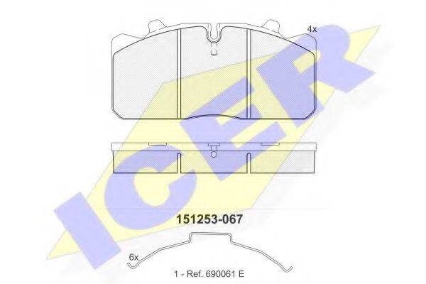 ICER 151253 Комплект гальмівних колодок, дискове гальмо