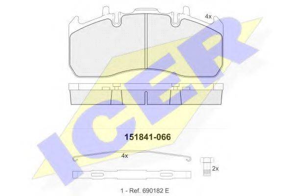 ICER 151841066 Комплект гальмівних колодок, дискове гальмо