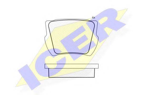 ICER 180040 Комплект гальмівних колодок, дискове гальмо